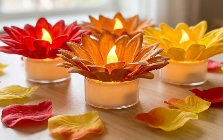 DIY Flower Tealight
